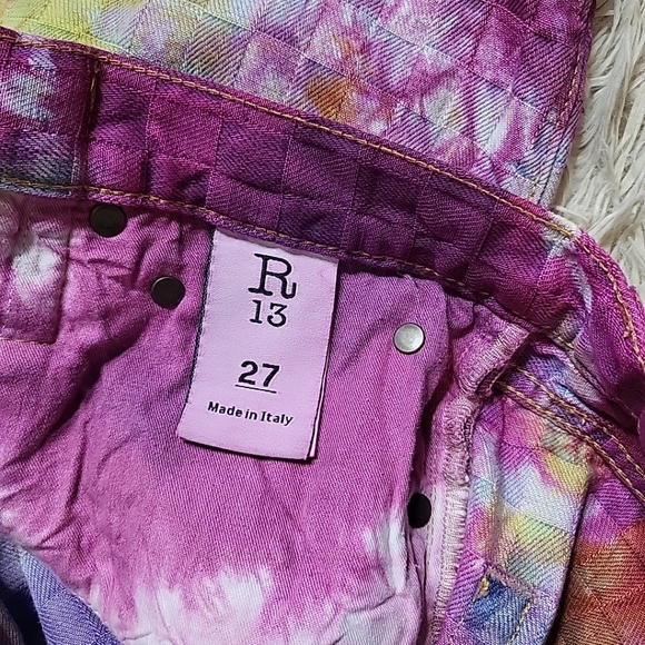 R13 Damon Pleated Relaxed Short Tie Dye Bermuda Shorts Baggy - Picture 7 of 14